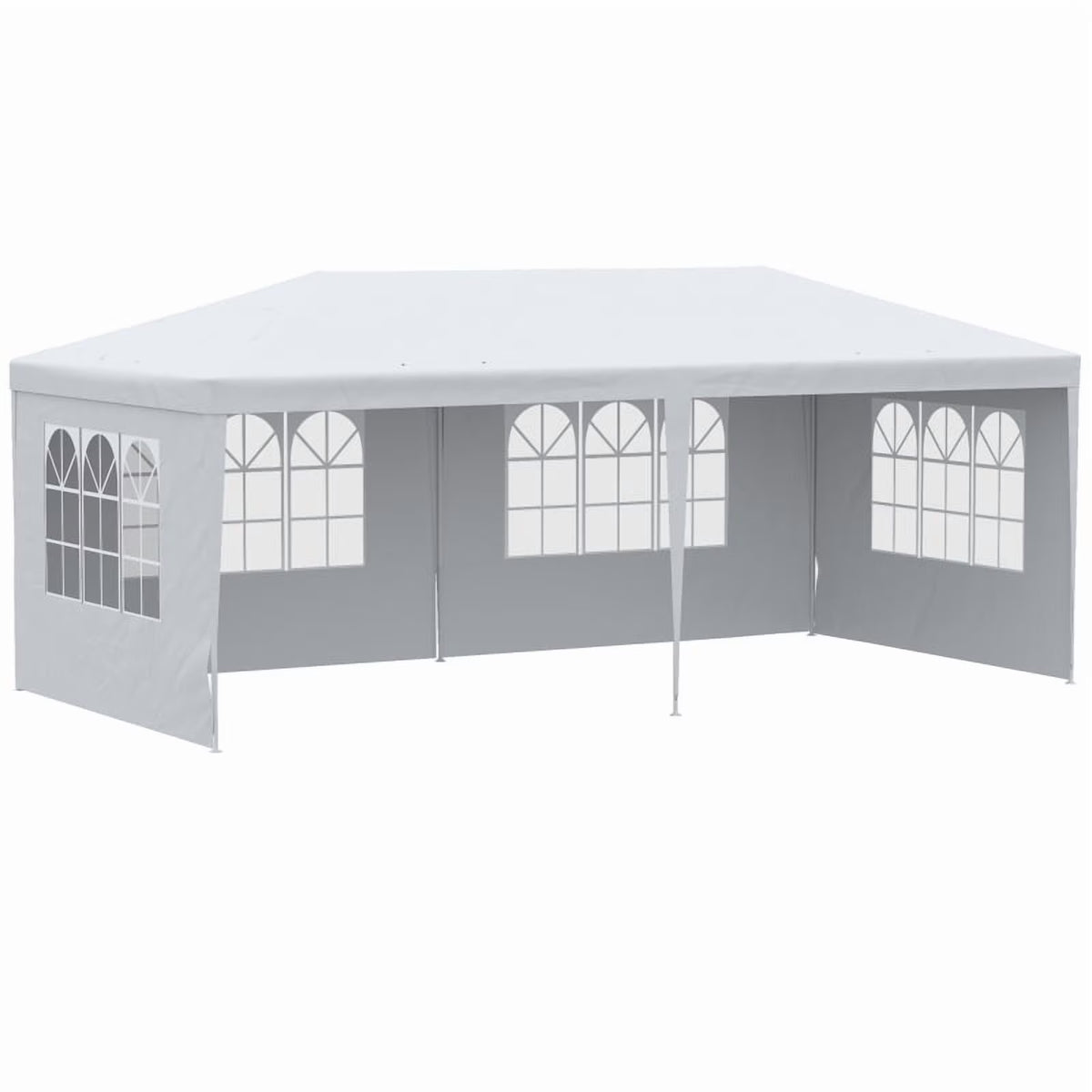 Outsunny 10' x 20' Large Party Tent, Events Shelter Canopy Gazebo with 4 Removable Side Walls, Shade Shelter for Weddings, White On-Site