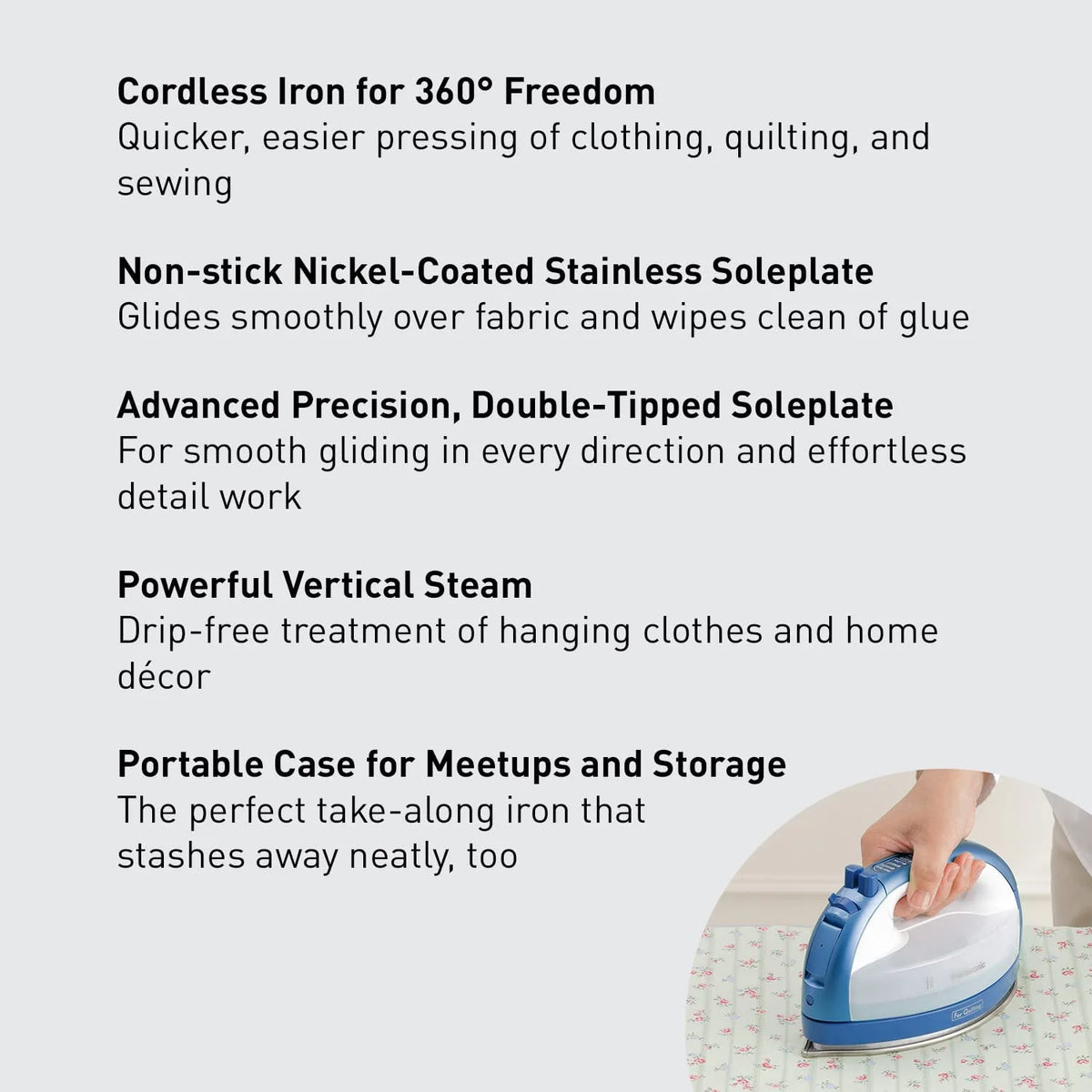 Panasonic QL1000 Cordless 360 Freestyle Dry and Steam Iron
