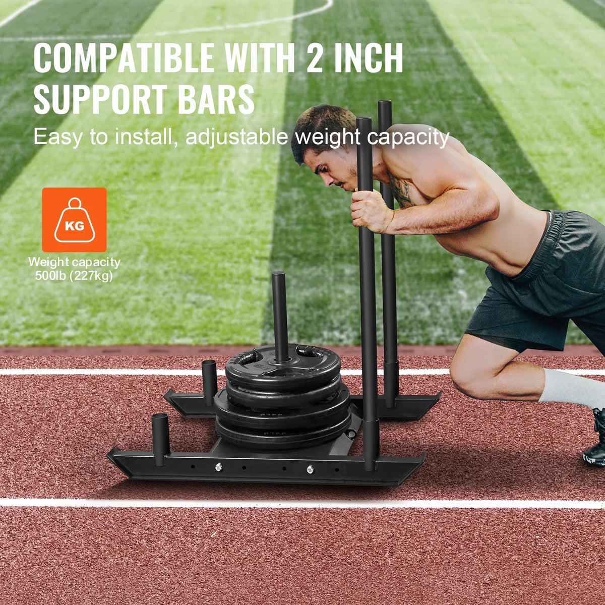 KFFKFF Weight Power Pull Push Sled Fitness Strength Speed Resistant Training Sled
