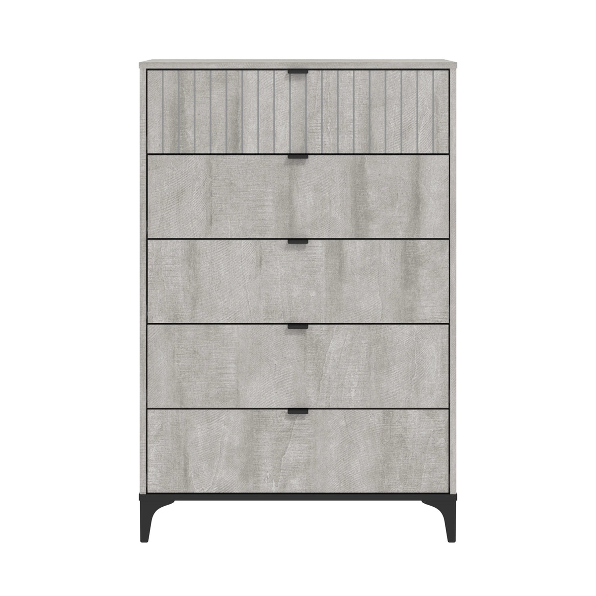 Galano Zaffy 5 Drawer Dressers for bedroom , Dusty Grey Oak