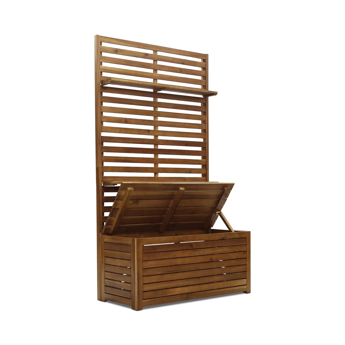Priscilla Indoor Wooden Hall Tree, Teak Finish