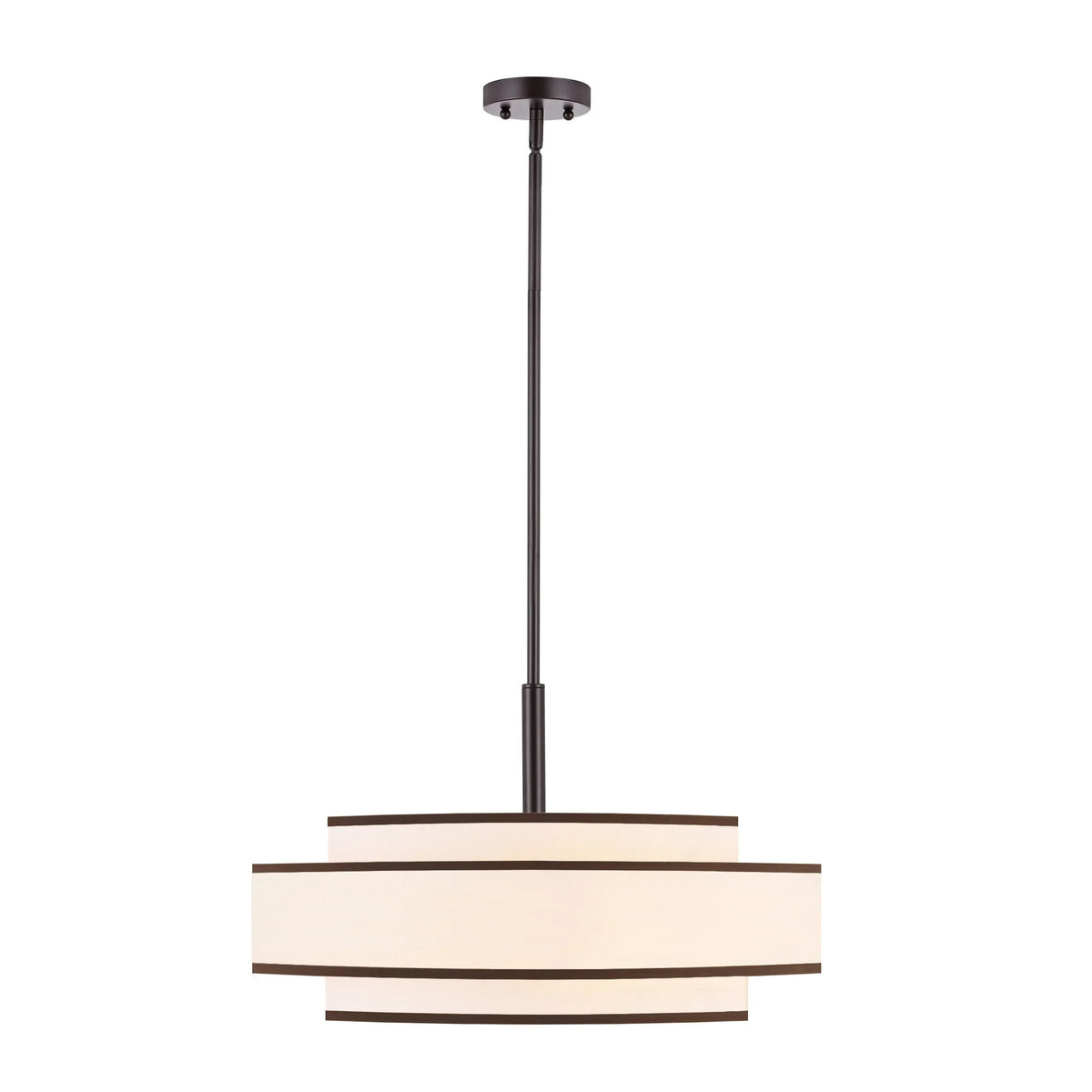 GetLedel 5-Light Double Shaded Dimmable Drum Chandelier Black