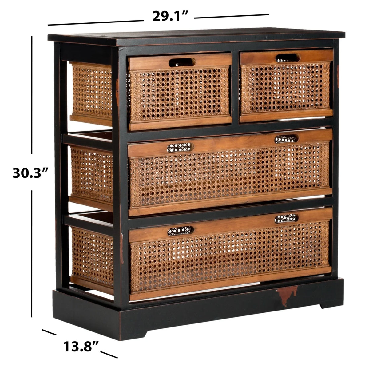 SAFAVIEH Jackson 4-Drawer Storage Unit Black