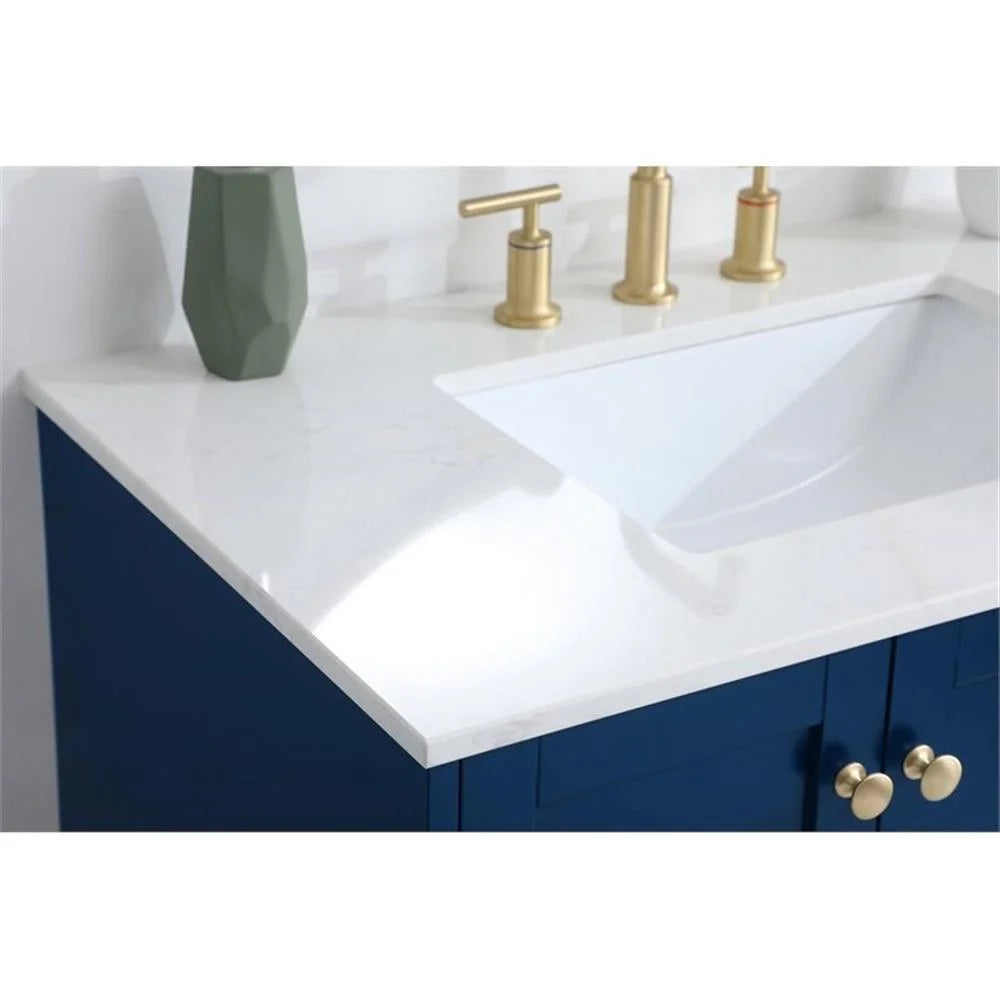 Elegant Decor Sommerville 36" Single Quartz Top Bathroom Vanity in Gray