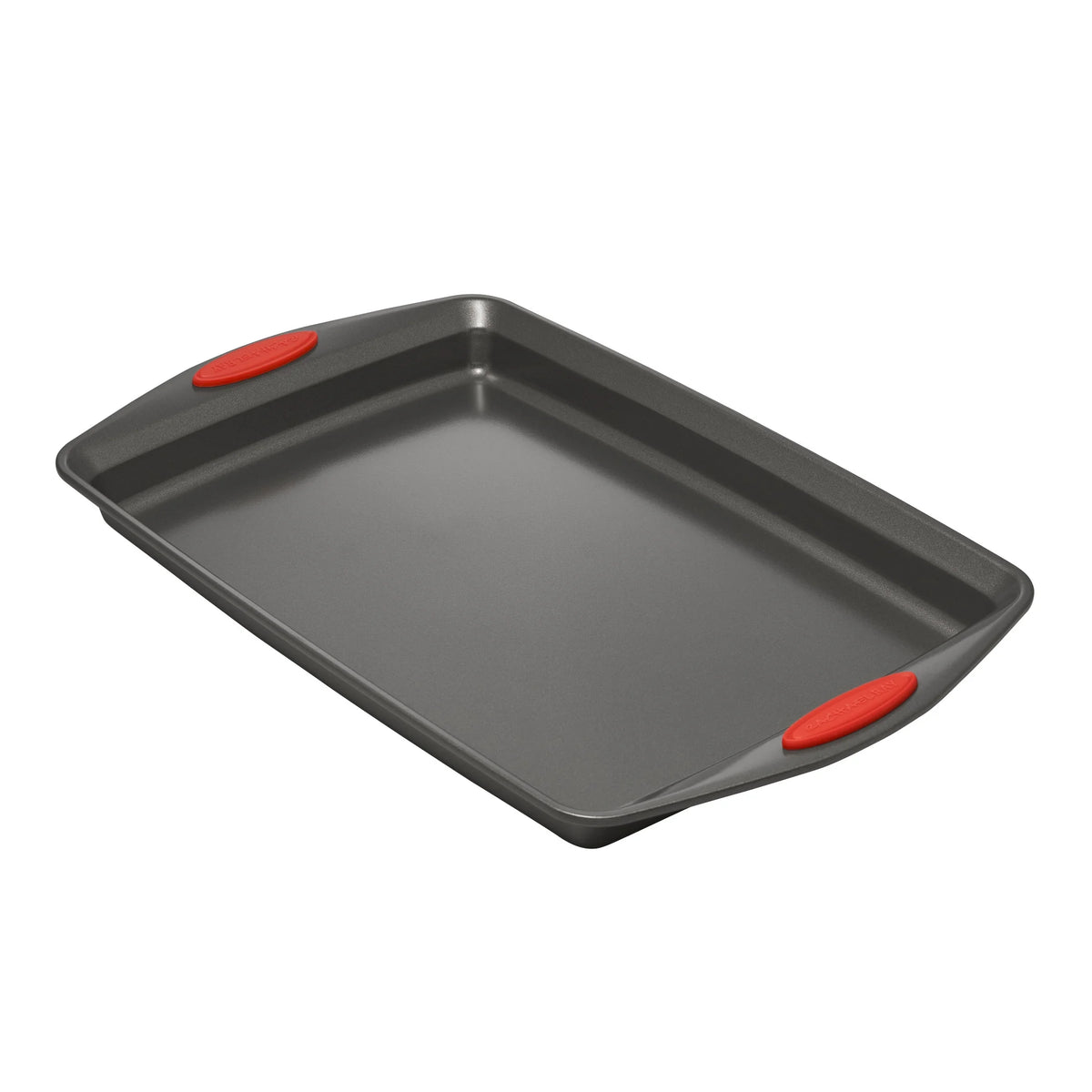Rachael Ray Yumo Nonstick Oven Lovin Bakeware Set, Gray with Red Handles. 5 Piece Set