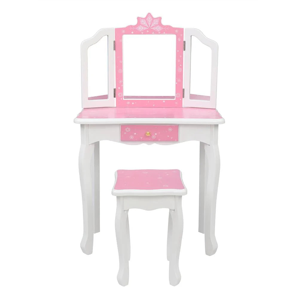 Winado Kids Vanity Table and Chair Set with Mirror Makeup Dressing Table with Drawer Fashion