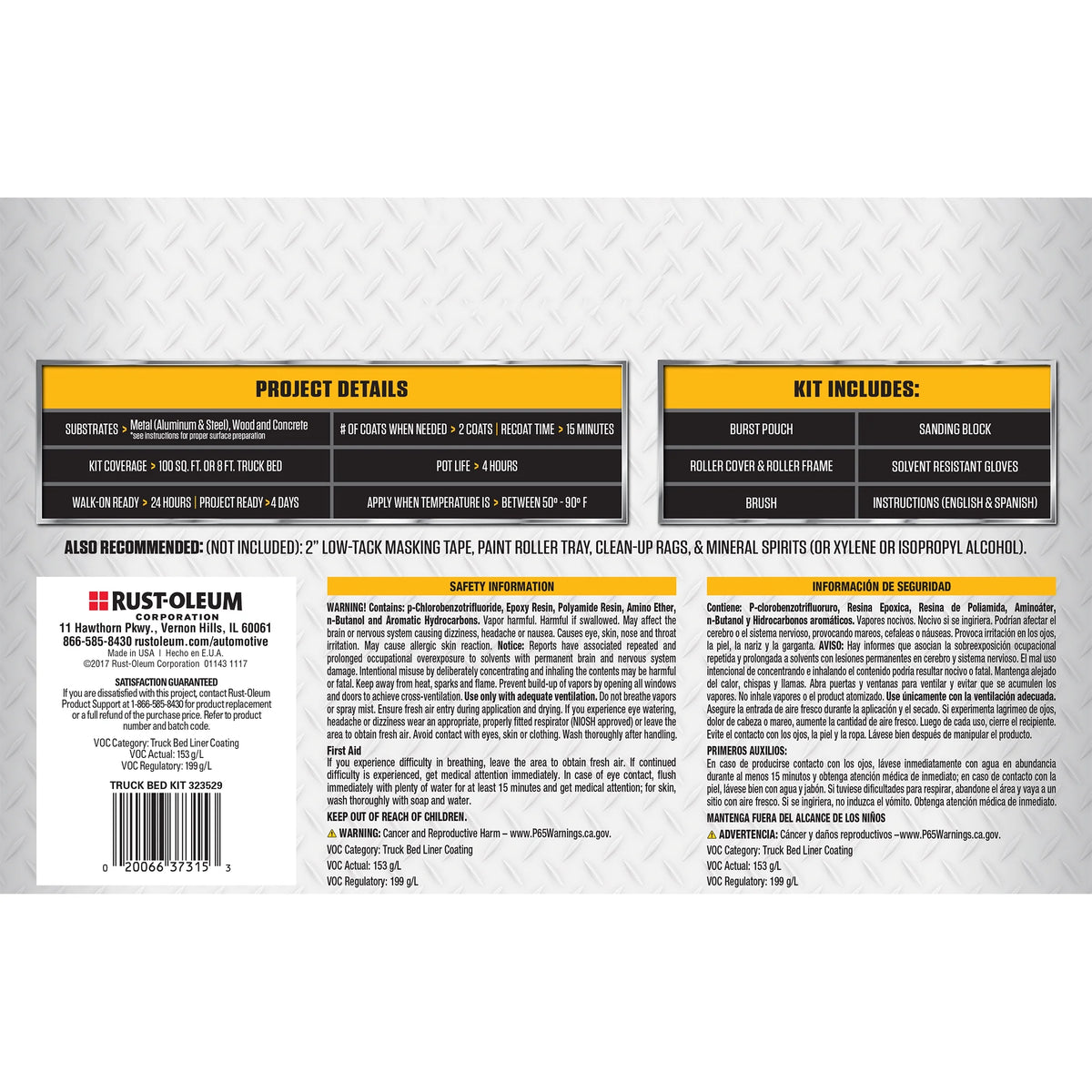 Black, Rust-Oleum Automotive Pro Truck Bed Liner Kit-323529
