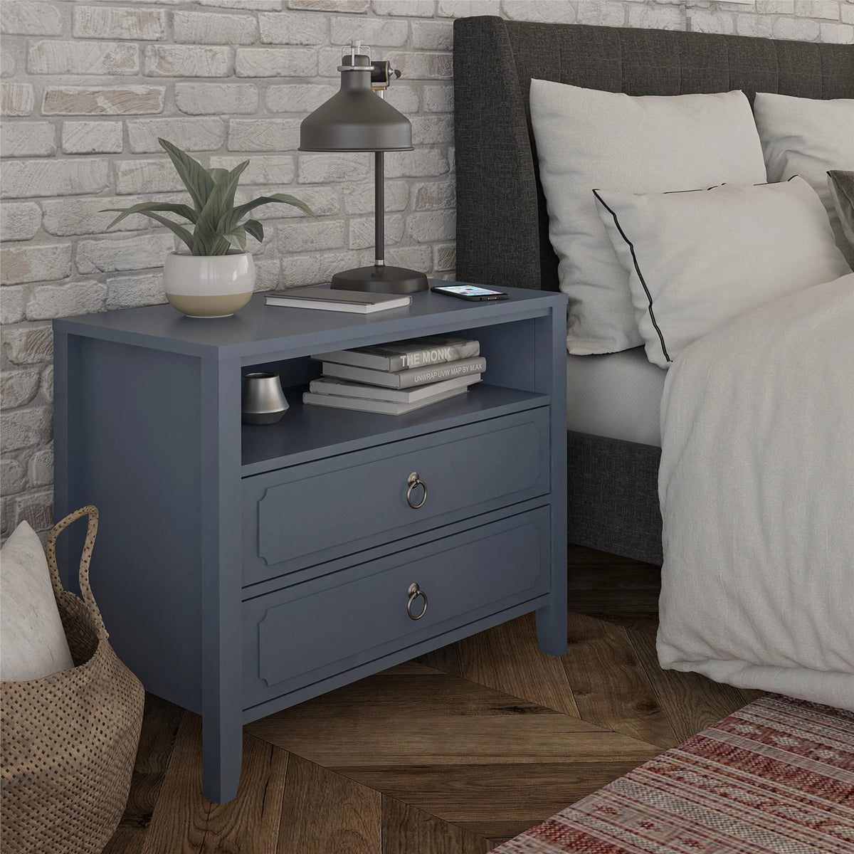 Her Majesty 2 Drawer Nightstand, Mustard Yellow