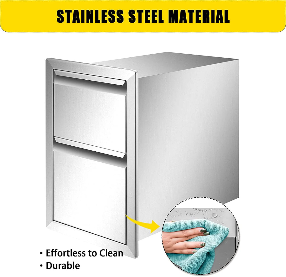 Outdoor Kitchen Door Drawer Combo 29.5" W x 21.6" H x 22.4"D, Access Door/Triple Drawers with Propane Drawer and Adjustable Garbage Ring, Perfect for BBQ Island Patio Grill Station