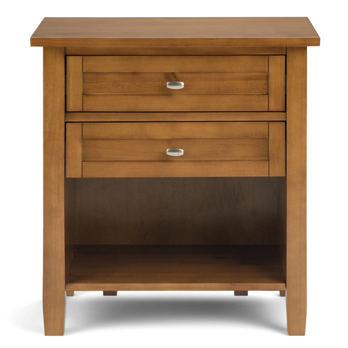 Warm Shaker 24 inch Solid Wood Transitional Night Stand in Light Golden Brown (Set of 2)