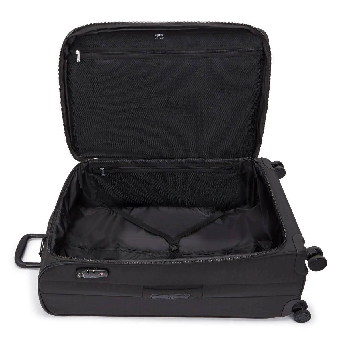Kipling New Youri Spin Large 4 Wheeled Rolling Luggage Black Noir