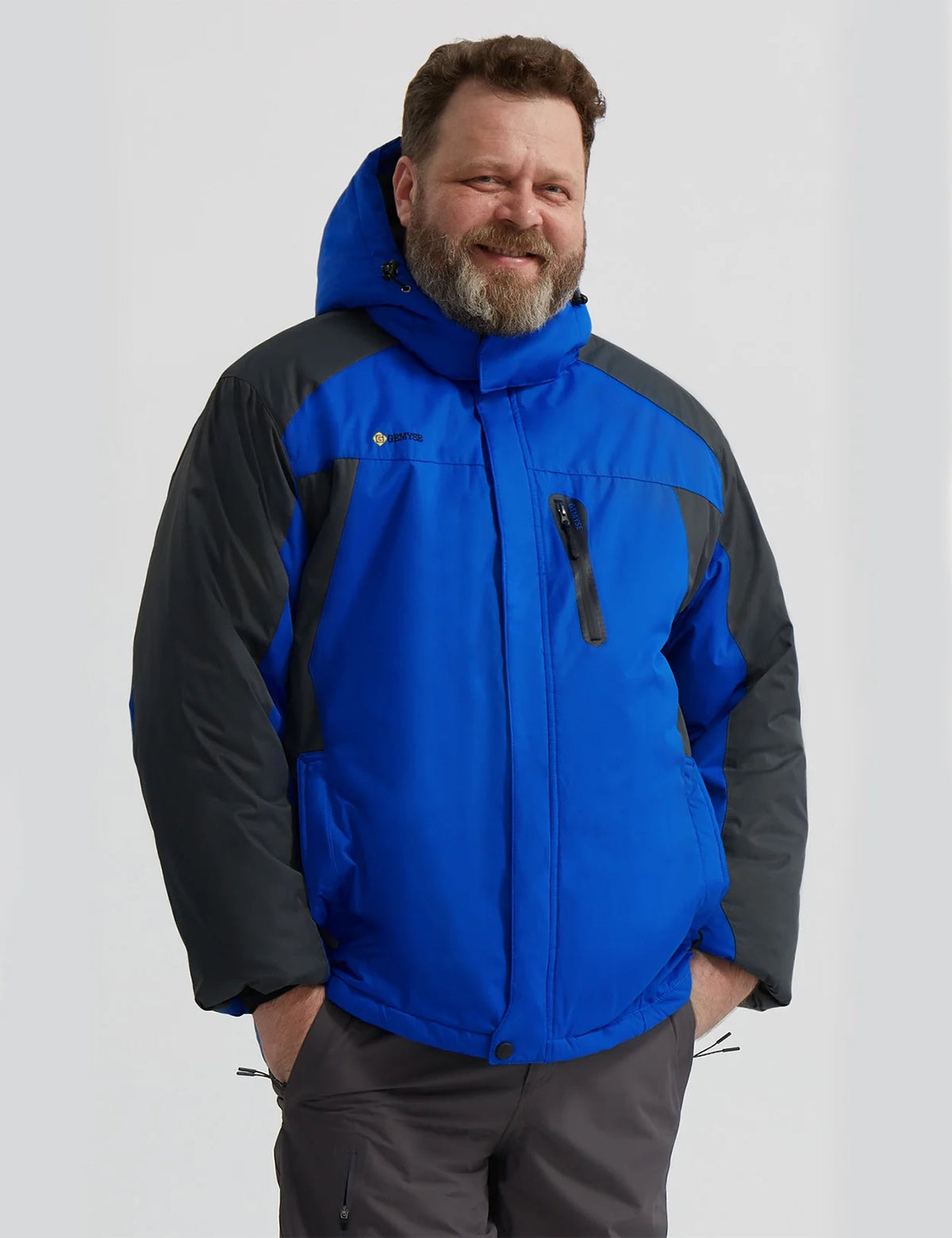 GEMYSE Mens Mountain Ski Snow Jacket Waterproof Windbreaker for Winter Rain(Graphite Grey, XL)