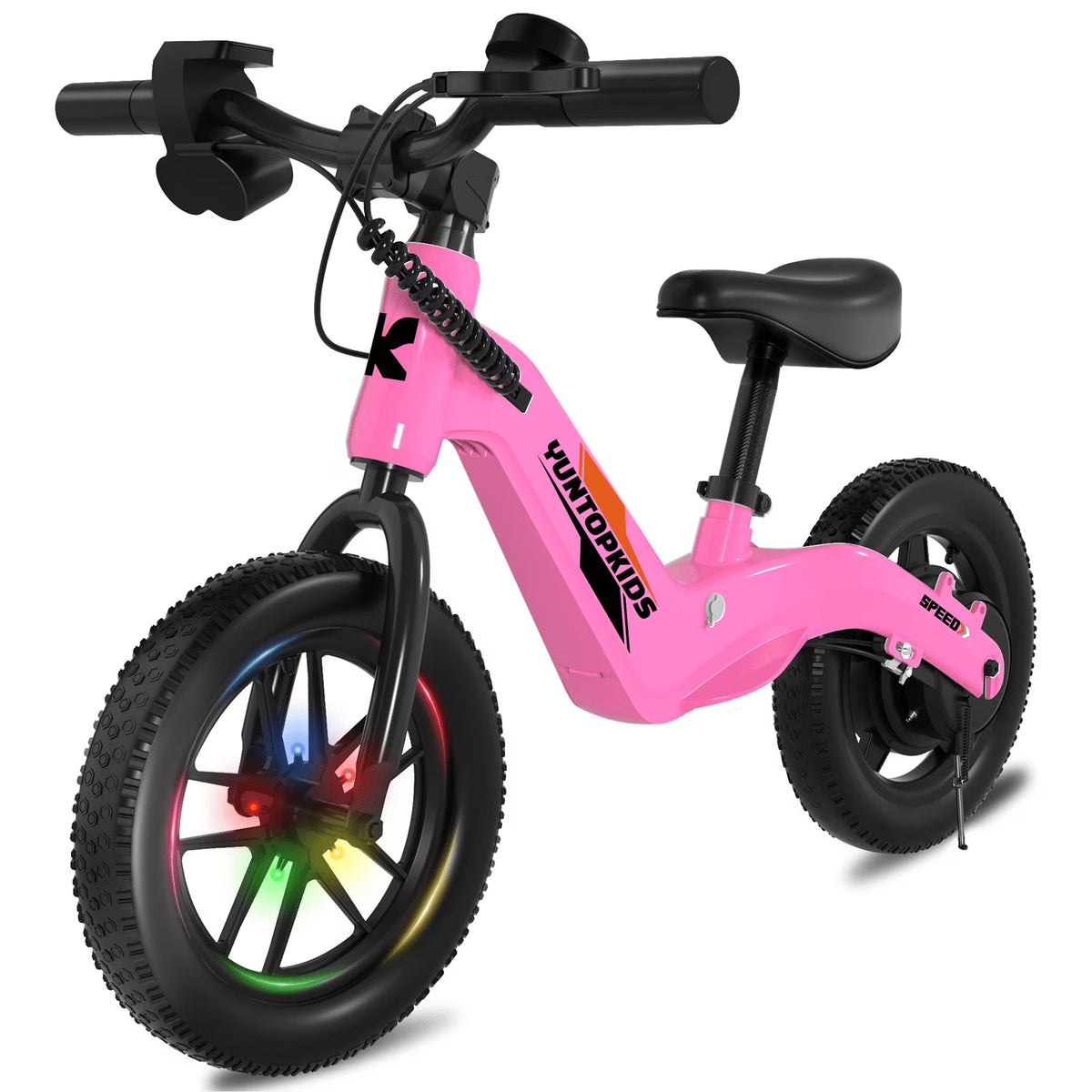 YunTopKids Electric Balance Bike for Kids, 150W Electric Bike for Kids with12 inch Pneumatic Tire, Adjustable Seat, Up to 5.6 Miles Electric Bike for Kids Ages 3-5,Black