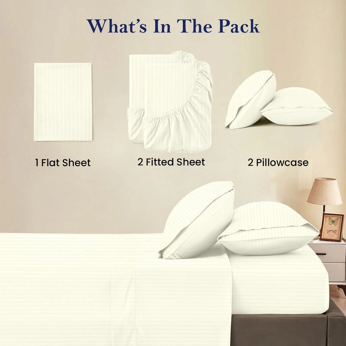 5-Piece Split Queen Sheet Set, 800 Thread Count, 100% Egyptian Cotton, Color Aqua Blue Stripe Pattern, Fits 16-Inch Deep Mattresses