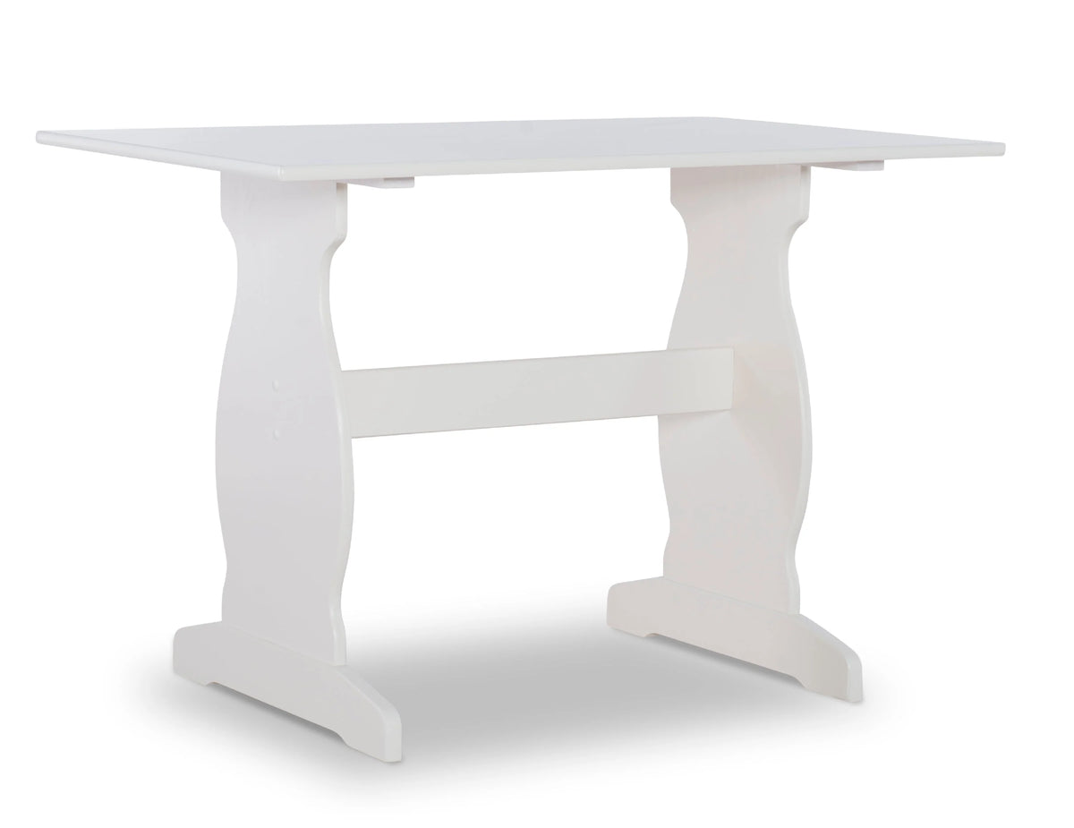 Linon Weston Corner Dining Breakfast Nook with Table and Bench, Seats 5-6, White Finish with Charcoal Fabric