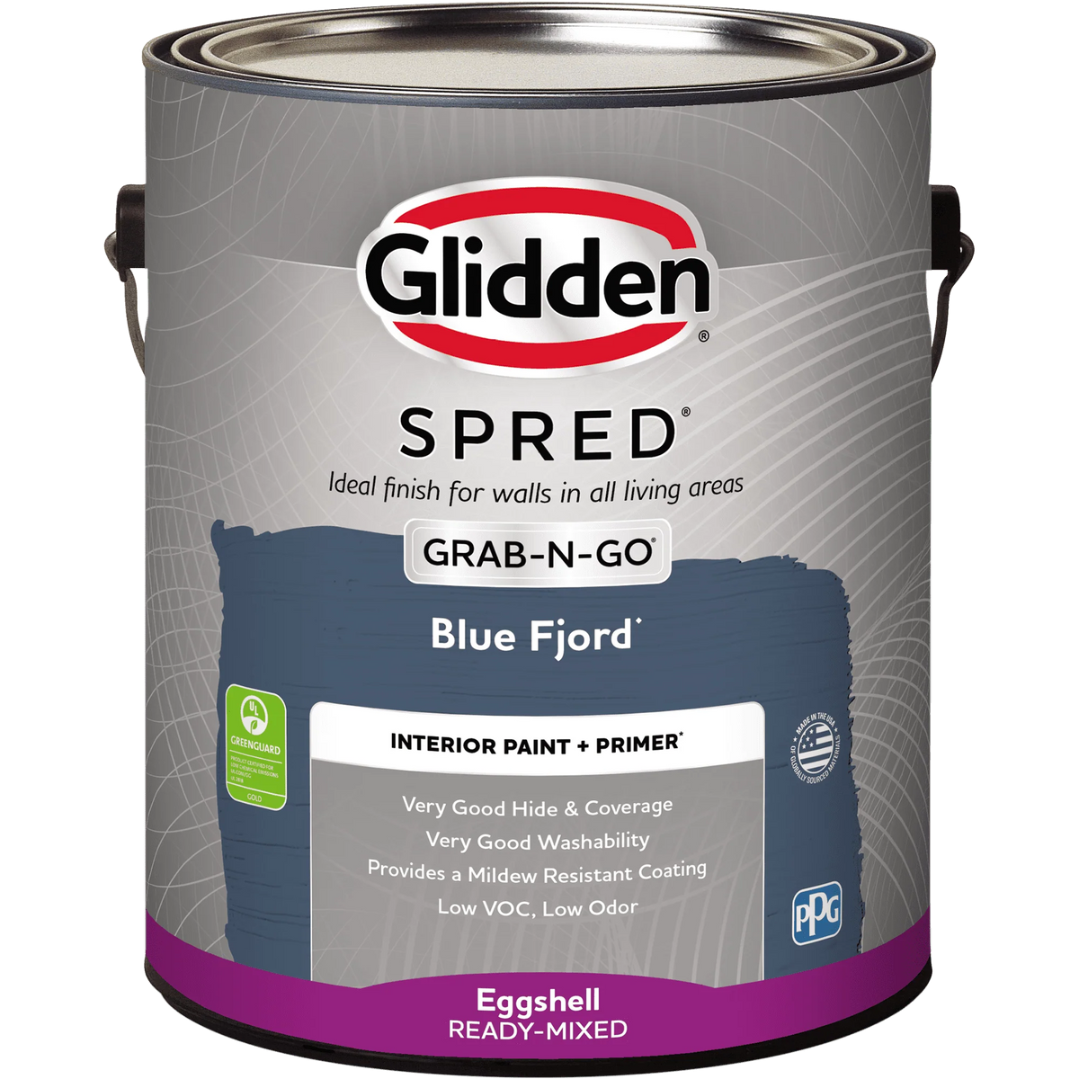Glidden Spred Grab-N-Go Interior Wall Paint, Blue Fjord, Eggshell, 1 Gallon