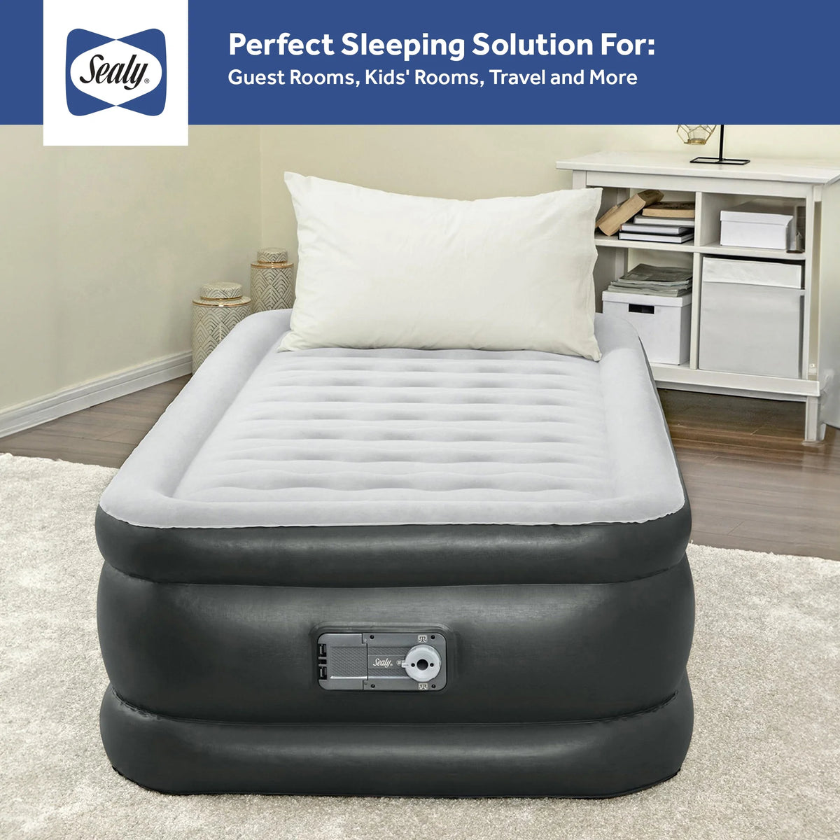 Sealy Tritech 20" Air Mattress Inflatable Bed Twin with Built-In AC Pump