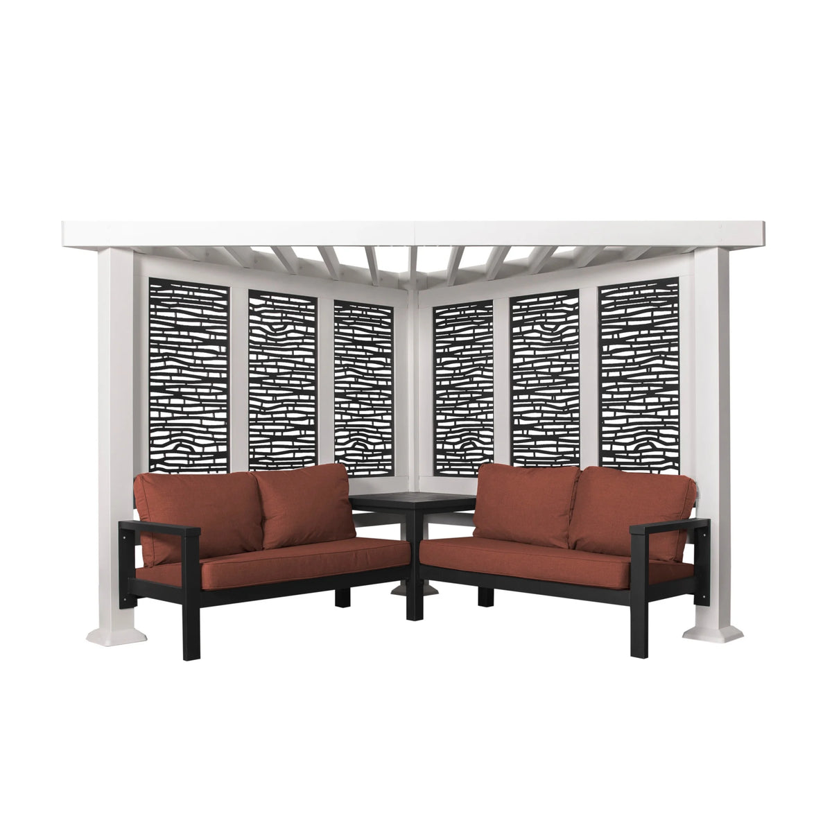 Backyard Discovery Ridgedale 12x8' Galvanized Steel Cabana Corner Pergola, Canopy, Seating