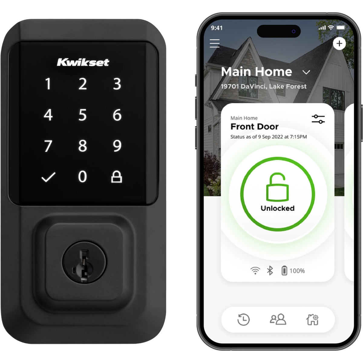 Kwikset Halo Touchscreen Wi-Fi Smart Deadbolt Hardware Lock with Smartkey Satin Nickel