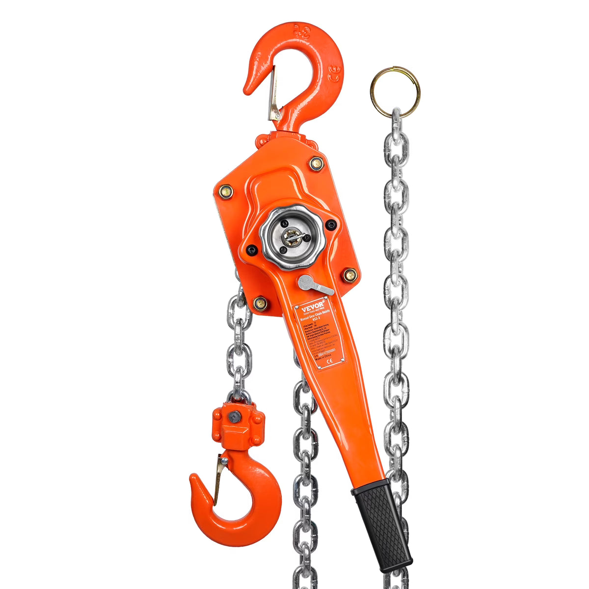 VEVOR Manual Lever Chain Hoist, 3 Ton 6600 lbs Capacity 10 FT Come Along, G80 Galvanized Carbon Steel with Weston Double-Pawl Brake, Auto Chain Leading & 360�� Rotation Hook, for Garage Factory Dock