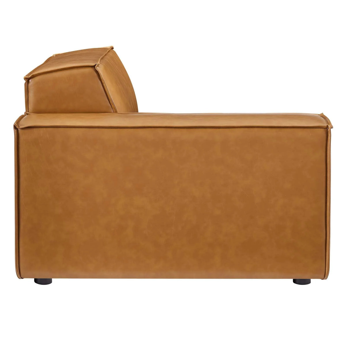 Modway Restore 5-Piece Vegan Leather Sectional Sofa in Tan