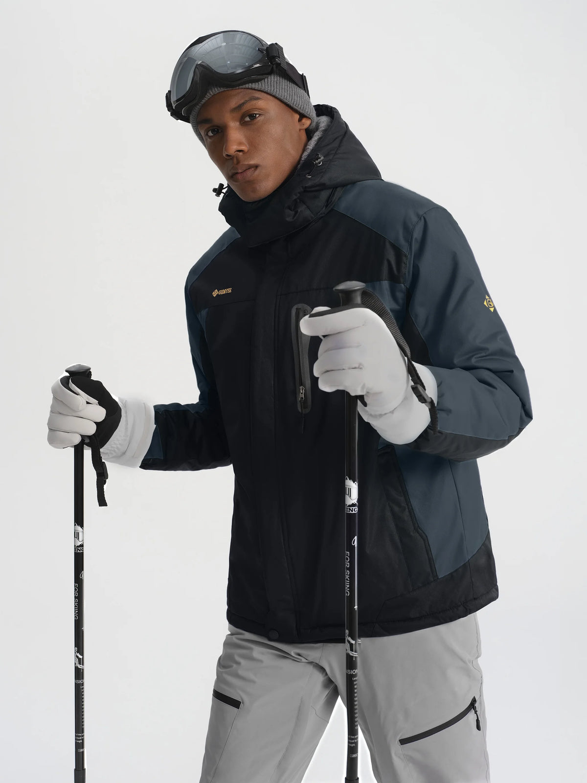GEMYSE Mens Mountain Ski Snow Jacket Waterproof Windbreaker for Winter Rain(Graphite Grey, XL)