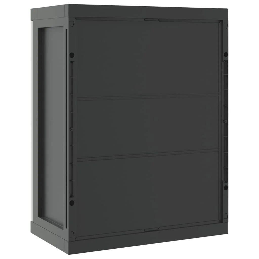 vidaXL Outdoor Storage Cabinet Black 25.6"x14.6"x33.5" PP