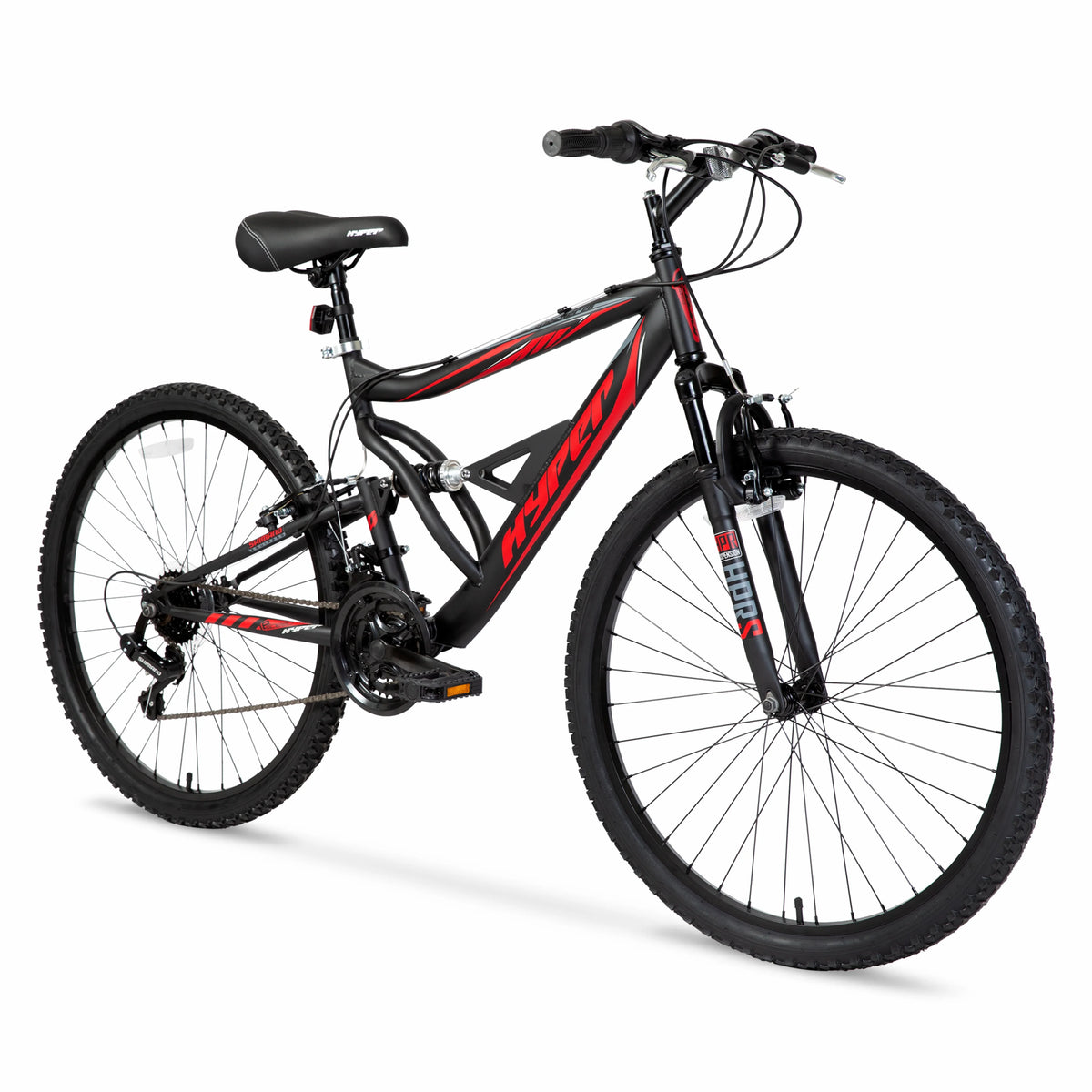 Hyper Bicycles Men's 26" Shocker Mountain Bike, Black/Green