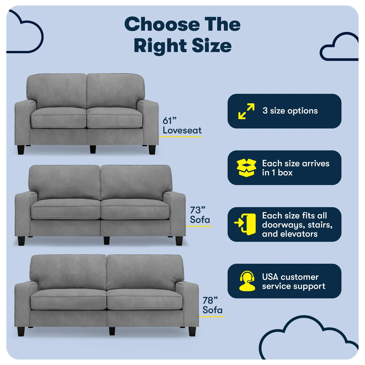 Serta Palisades 61" Track Arm Sofa Loveseat with Removable Covers Beige