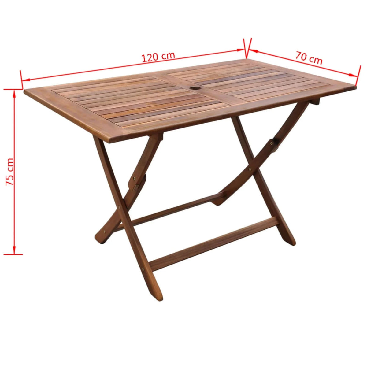 vidaXL Patio Table 78.7"x39.4"x29.5" Solid Acacia Wood
