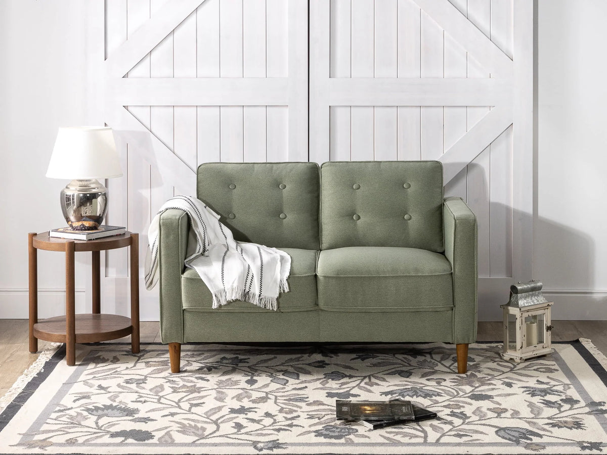 Zinus Lauren 2-Seater Loveseat, Pear Green