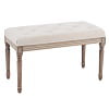 Wayshire Upholstered Entryway Bench with Rubber Wood Legs Tufted Ottoman for Dining Room Bedroom More
