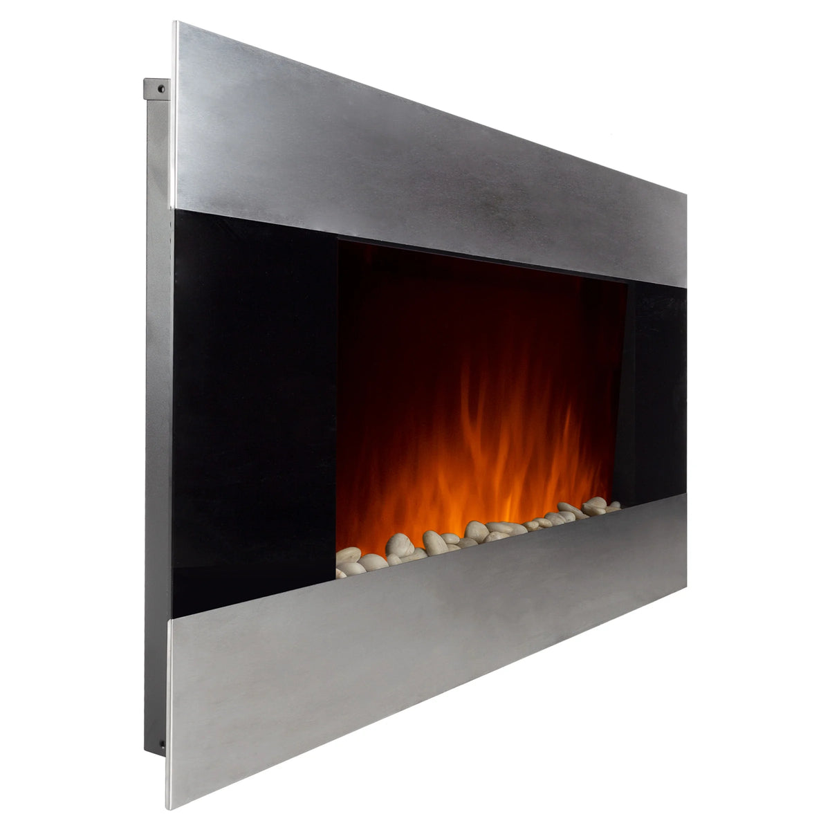 Northwest 36-inch Wall-Mount Electric Fireplace Heater with Orange Flame and Remote