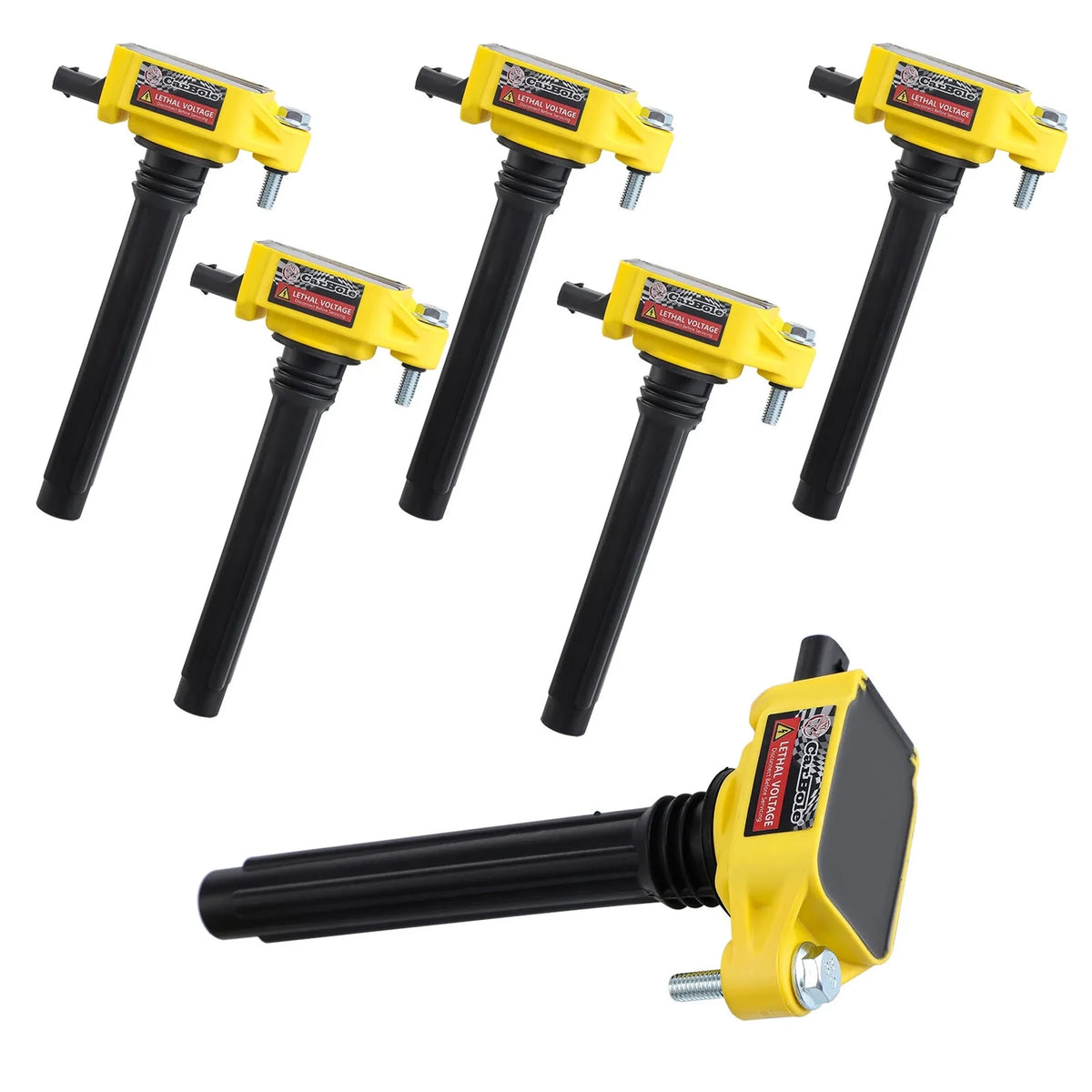 6 Pack UF648 Ignition Coil & Platinum Spark Plug Compatible with Chrysler Dodge Jeep Ram ProMaster 3.6L