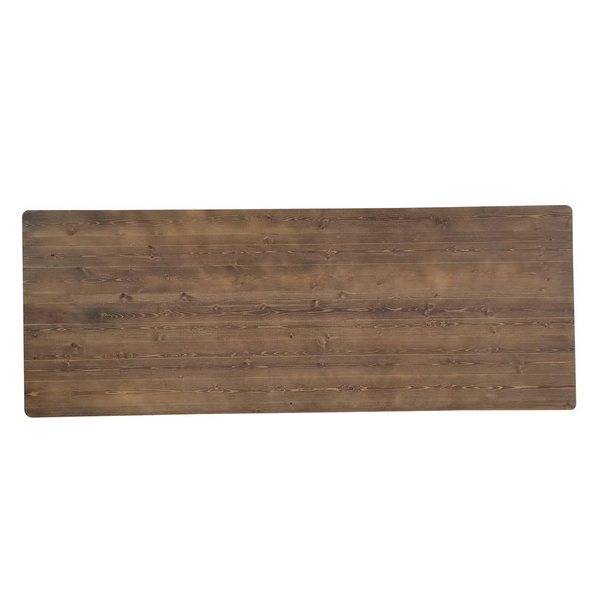 Merrick Lane 9' x 40" Rectangular Antique Rustic Solid Pine Foldable Dining Table with Crisscross Legs