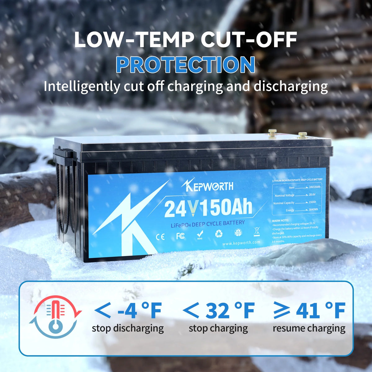 KEPWORTH LiFePO4 Lithium Iron Battery 24V 150Ah Battery