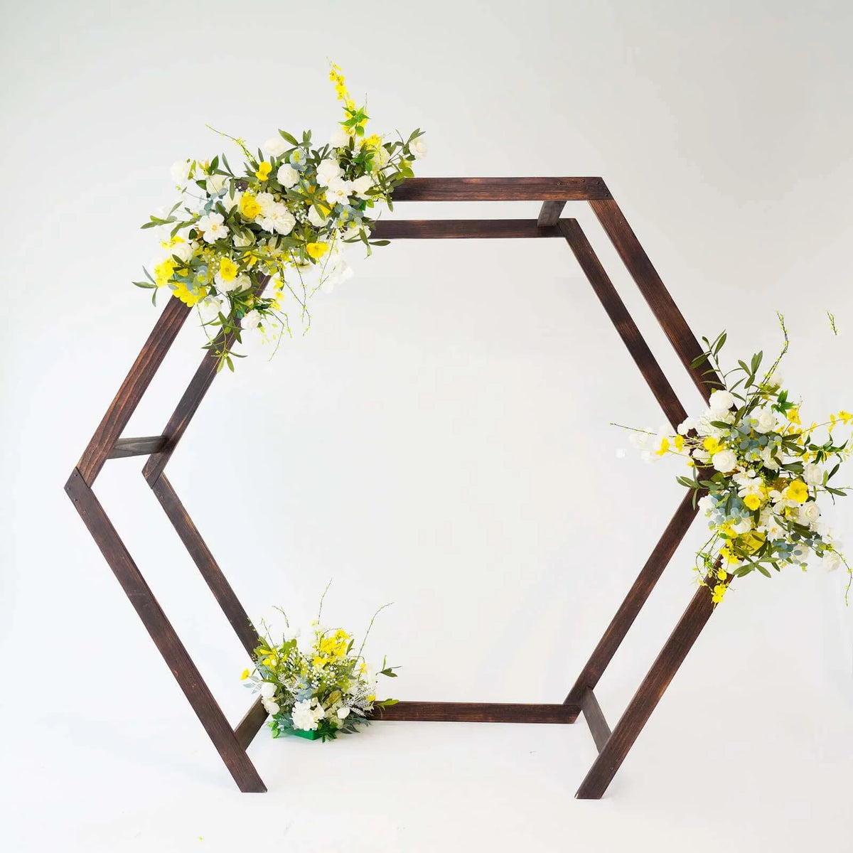 Efavormart 7FT Rustic Square Wedding Arch Wooden Backdrop Stand, Wedding Ceremony Arch - Brown