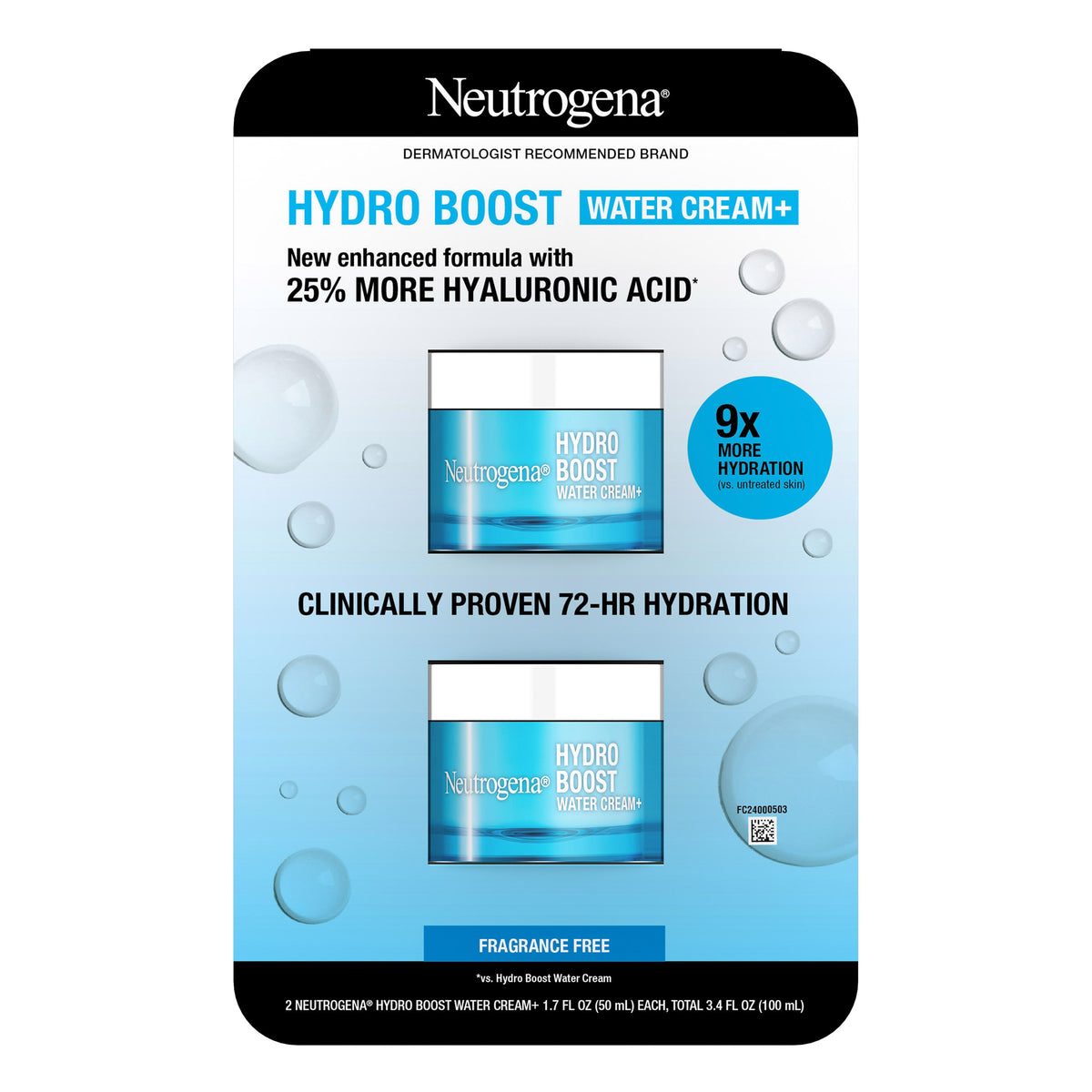 Neutrogena Hydro Boost Water Cream, 1.7 fl oz, 2-pack