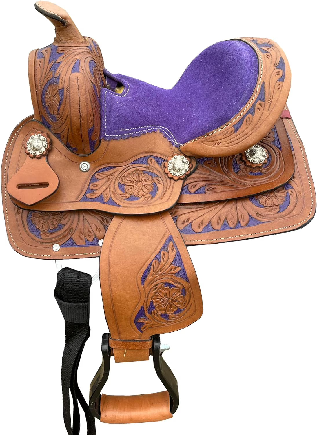 RESISTANCE Western Miniature Barrel Saddle with Conchos Inlay Colors