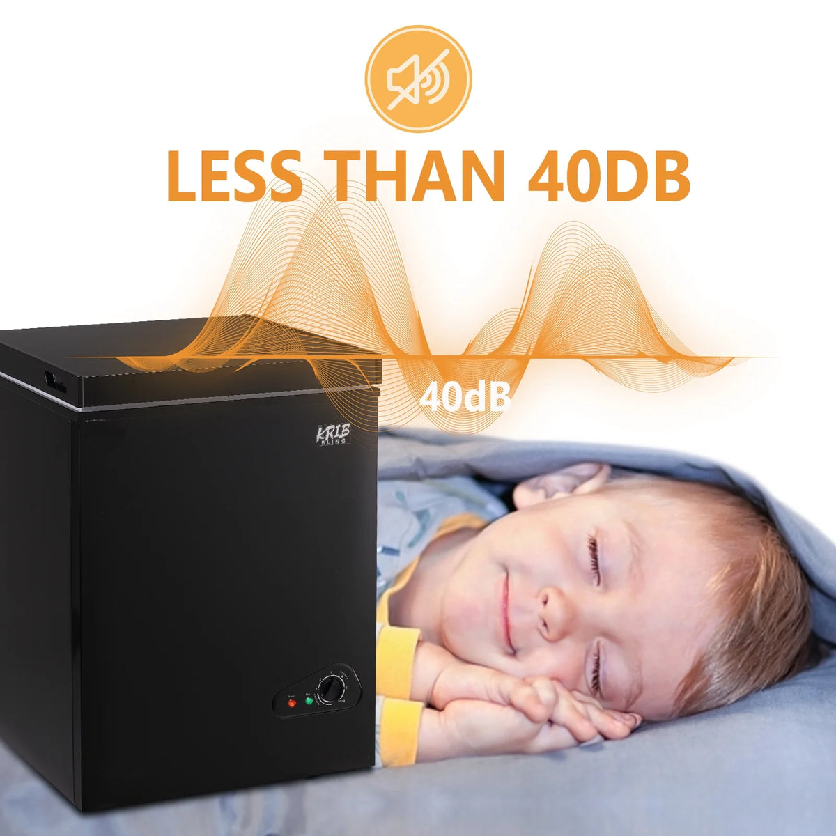 Krib B Deep Freezer 3.5 Cu.ft, Chest Freezer with 3 Grade Temperature (-4��F to 6.8��F), Removable Basket, for Dorm, Apartment, Kitchen, Black