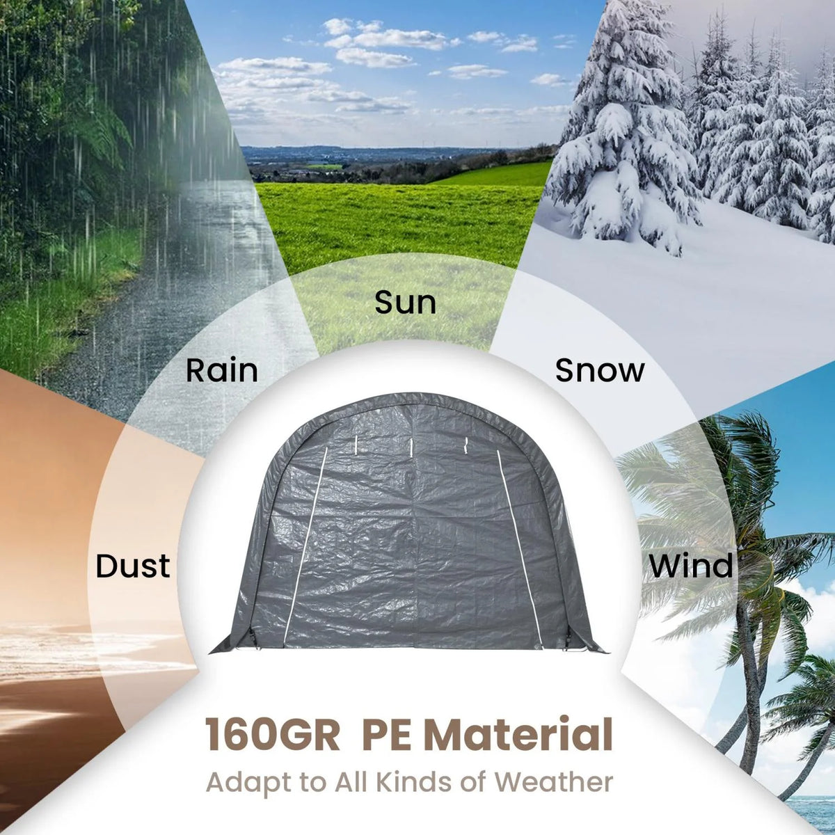 MOALCOFER 10'x20' Carport,Heavy Duty Car Canopy with Steel Frame,Portable Garage with Waterproof PE Roof