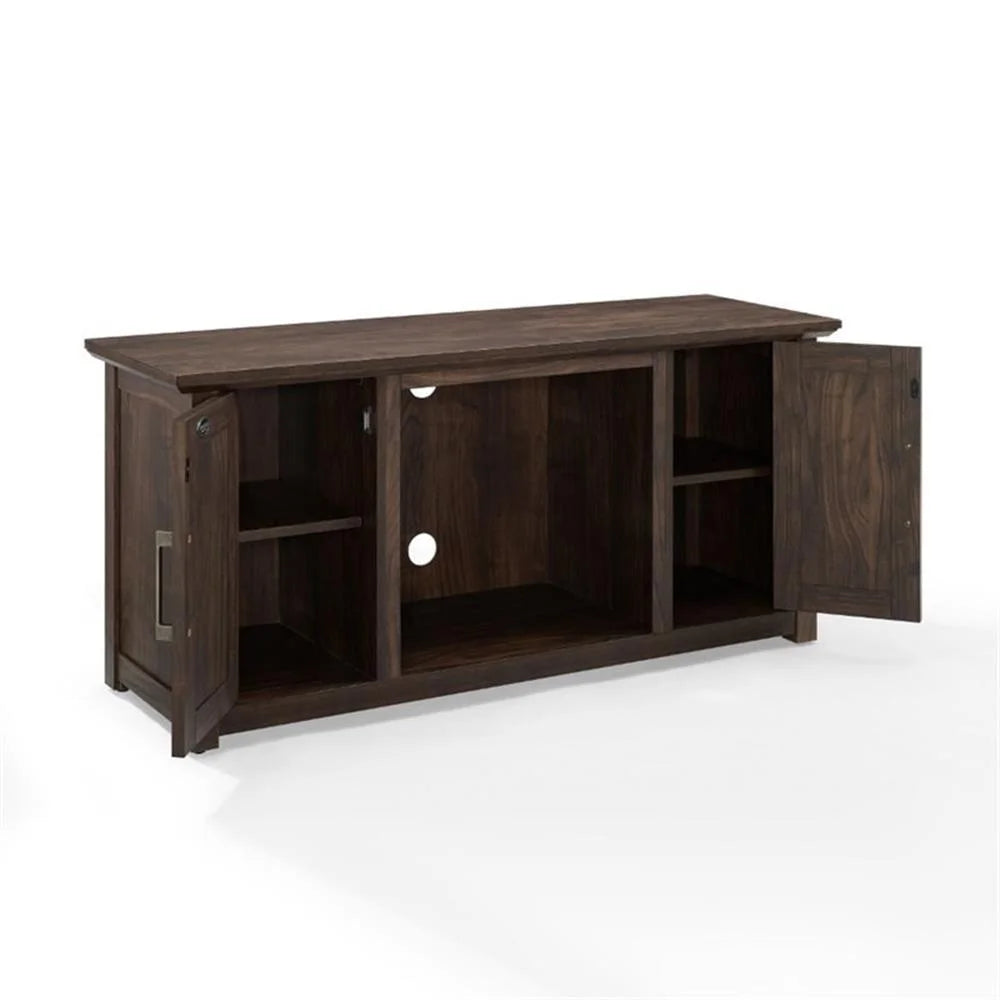 Crosley Furniture Camden 48" Low Profile Tv Stand W/Fireplace Dark Walnut
