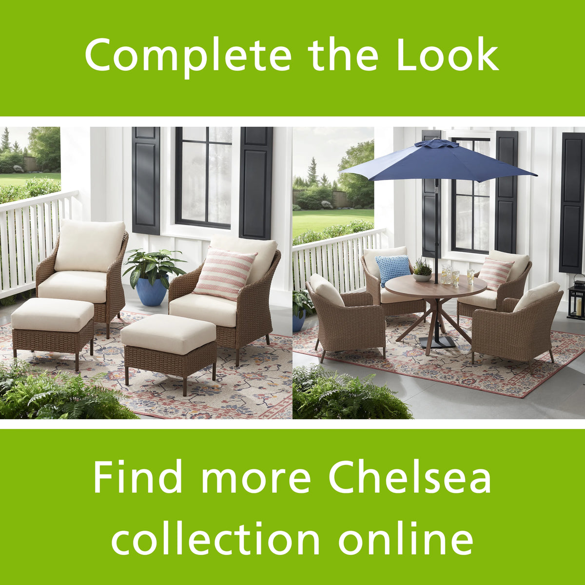 Mainstays Chelsea 2-Piece Outdoor Wicker Chairs, 2 Pack