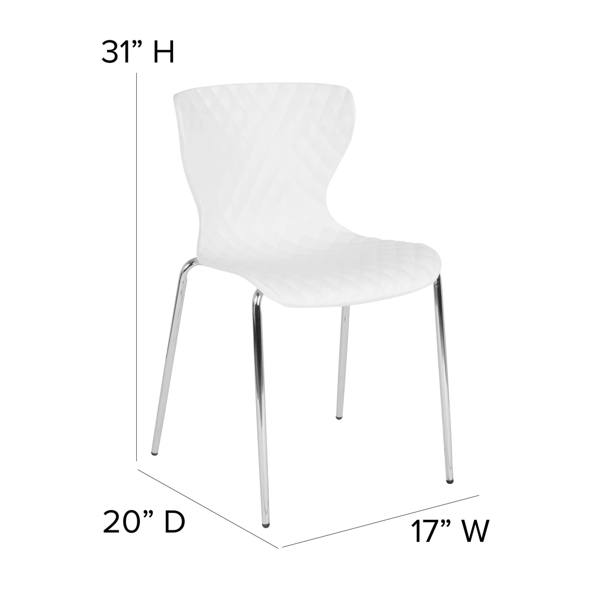 Flash Furniture 4 Pack Lowell Contemporary Design Orange Plastic Stack Chair