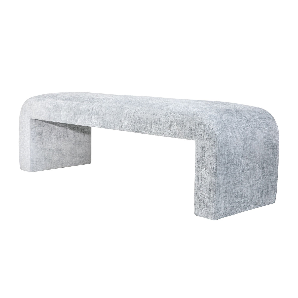 Jofran Sophia Modern Luxury Curved Upholstered Jacquard Bench - Small