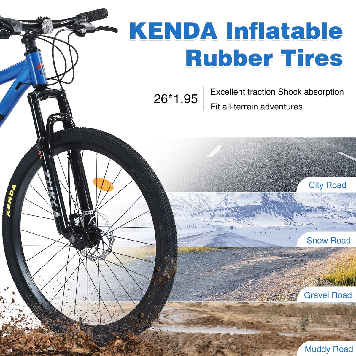 Aukfa 26" Mountain Bike for Men/Women,24 Speed Adult Bicycle Suspension Fork,Fits Riders 5'4" - 6'2"Red