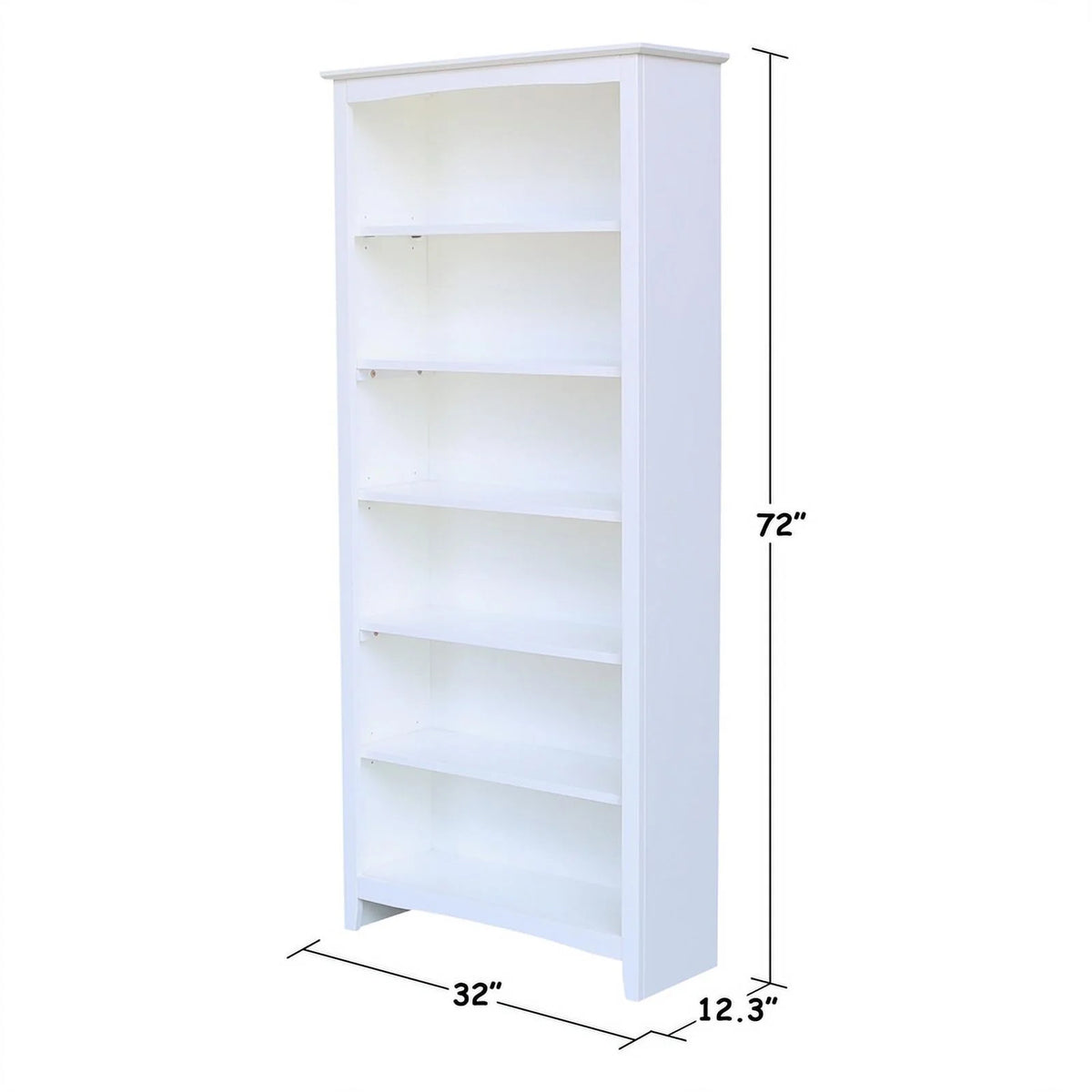 International Concepts Solid Wood Shaker Bookcase, 72 in H