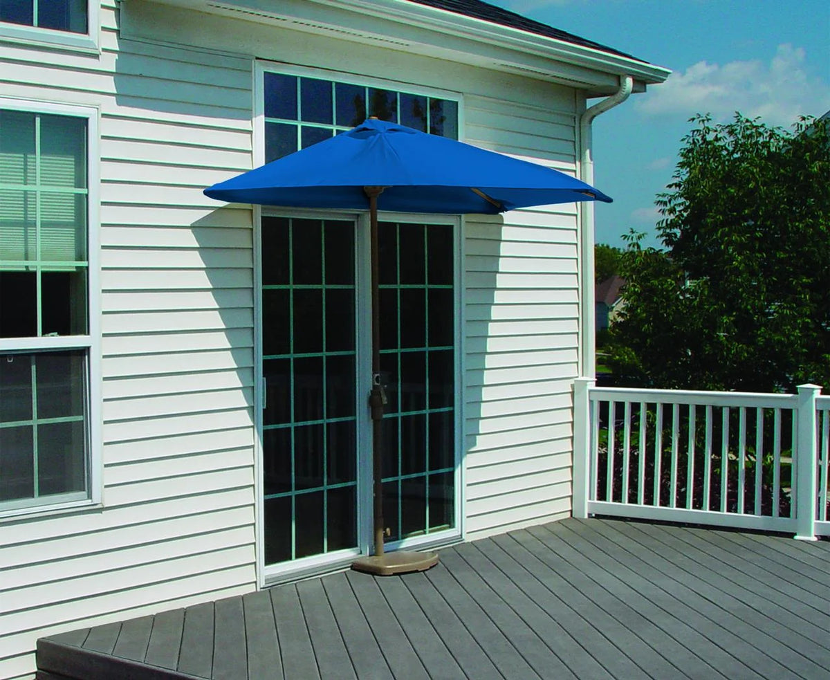 OFF-THE-WALL BRELLA Sunbrella Half Umbrella, 9'-Width, Teak Canopy