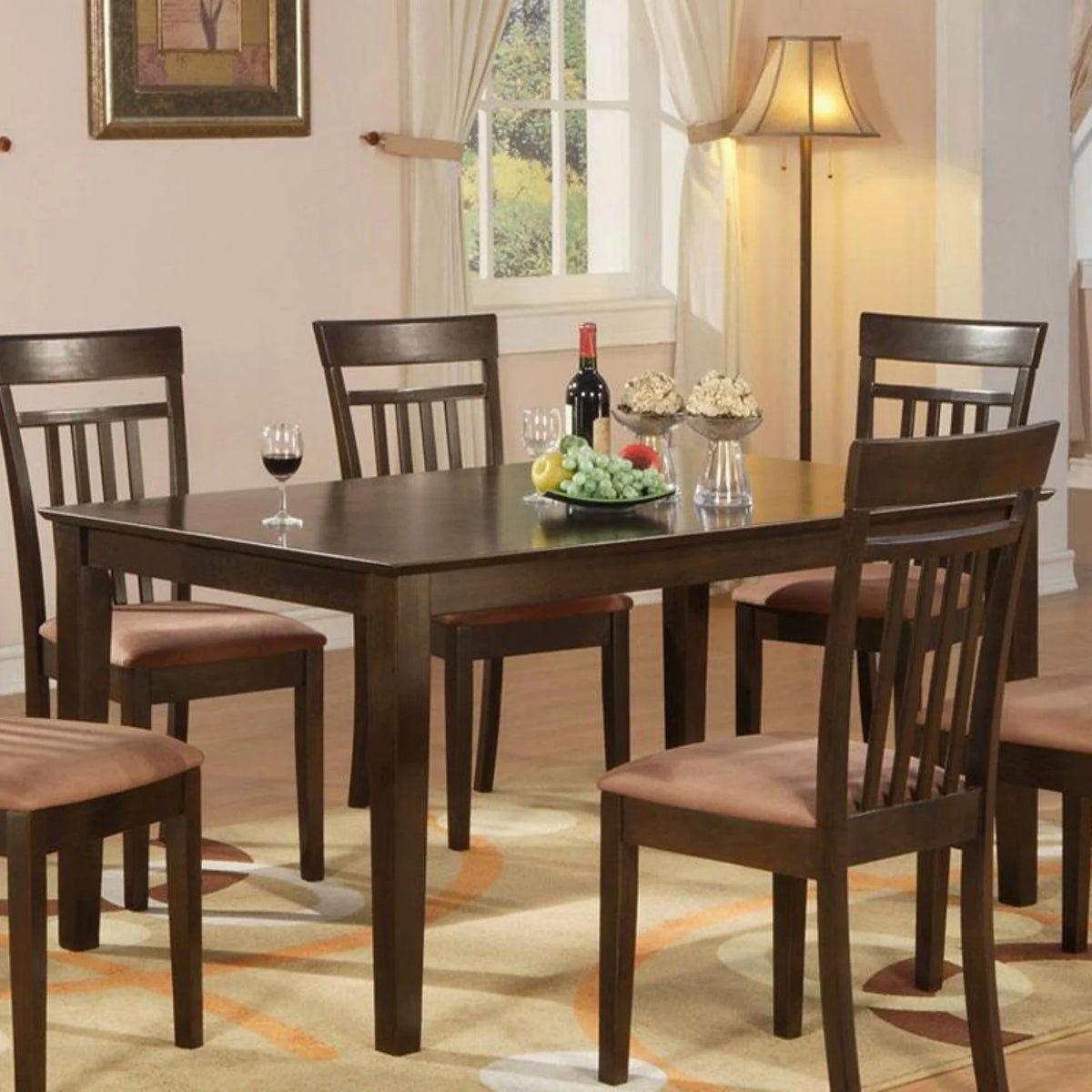 East West Furniture Capri Solid Wood Top Rectangular Dining Table