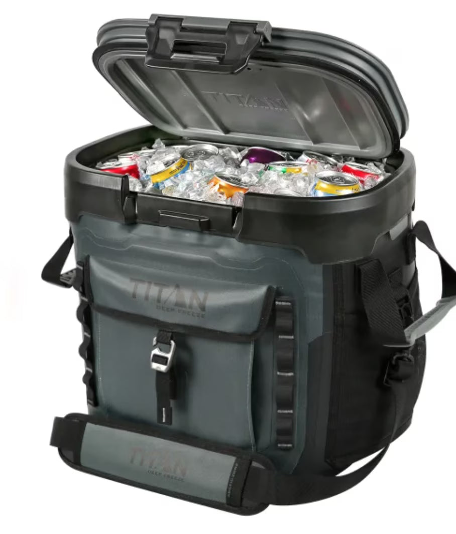 Titan Deep Freeze 36 Can High Performance Welded Cooler with Microban Gray